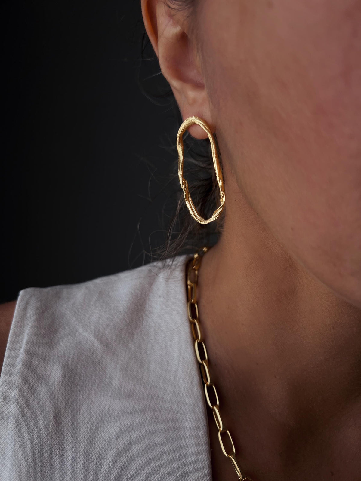 Baroque Pearl Ear Jackets earrings : 18k gold filled on sterling silver 925 - KathyRossJewelry