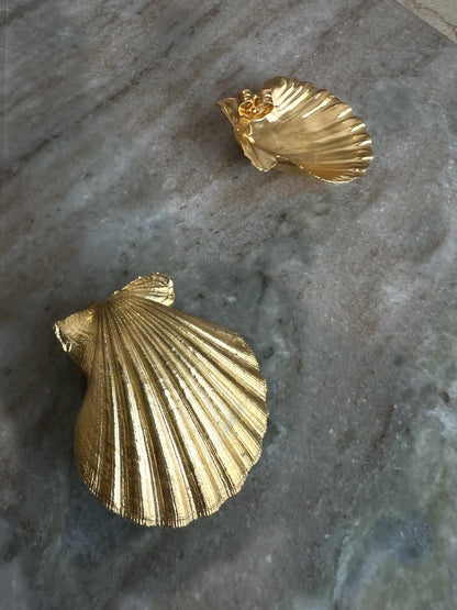 18k gold filled on Silver 925 clam Shell Earrings - KathyRossJewelry