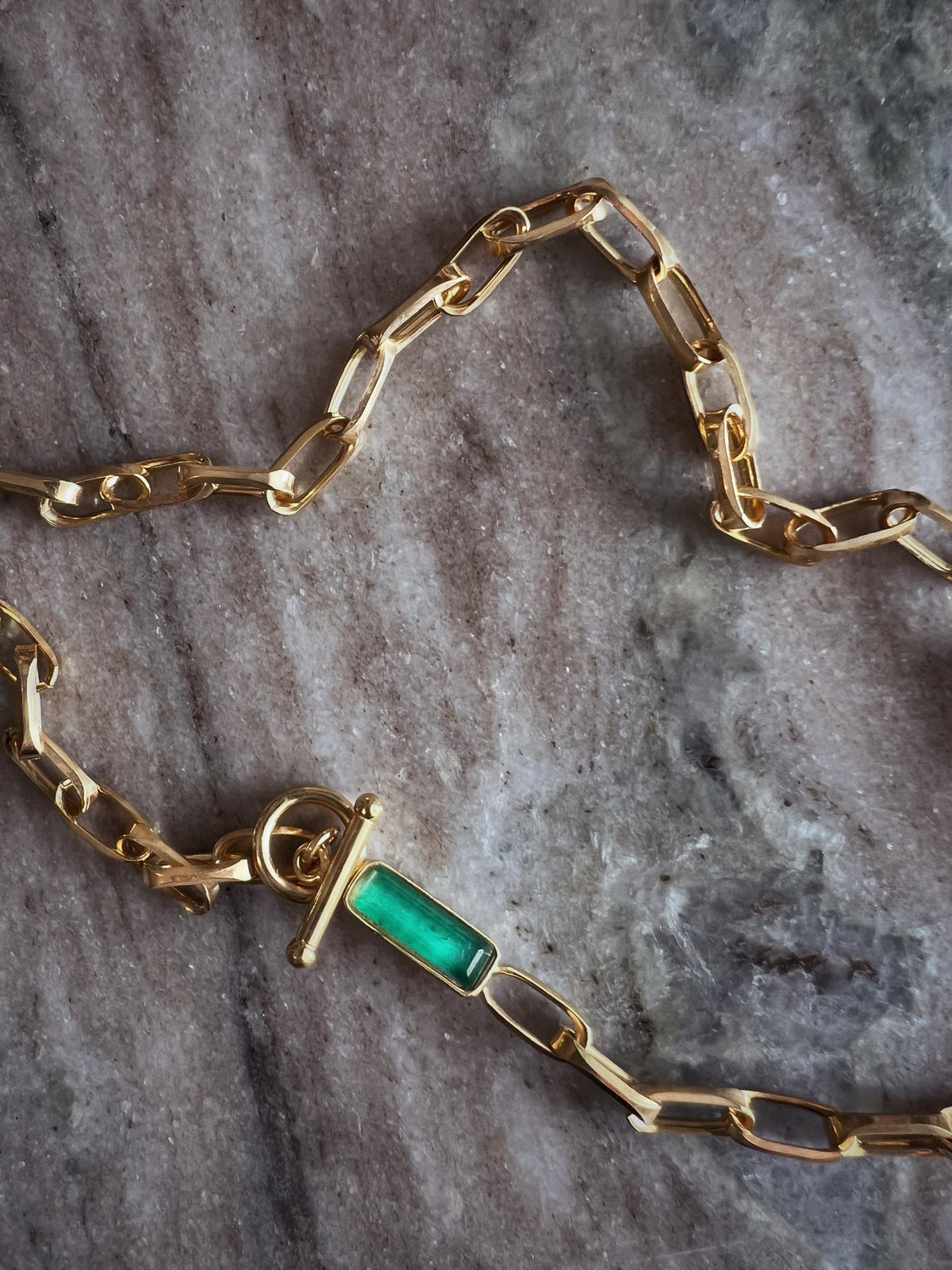 18k Gold filled Paperclip Link Chain Necklace: Gemstone solid sterling silver - KathyRossJewelry