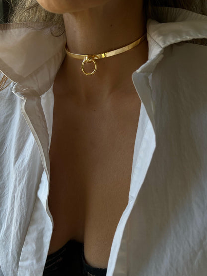 Silver Choker: Minimalist naughty elegant collar Necklace - KathyRossJewelry