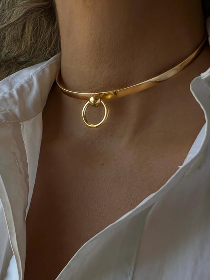 Silver Choker: Minimalist naughty elegant collar Necklace - KathyRossJewelry
