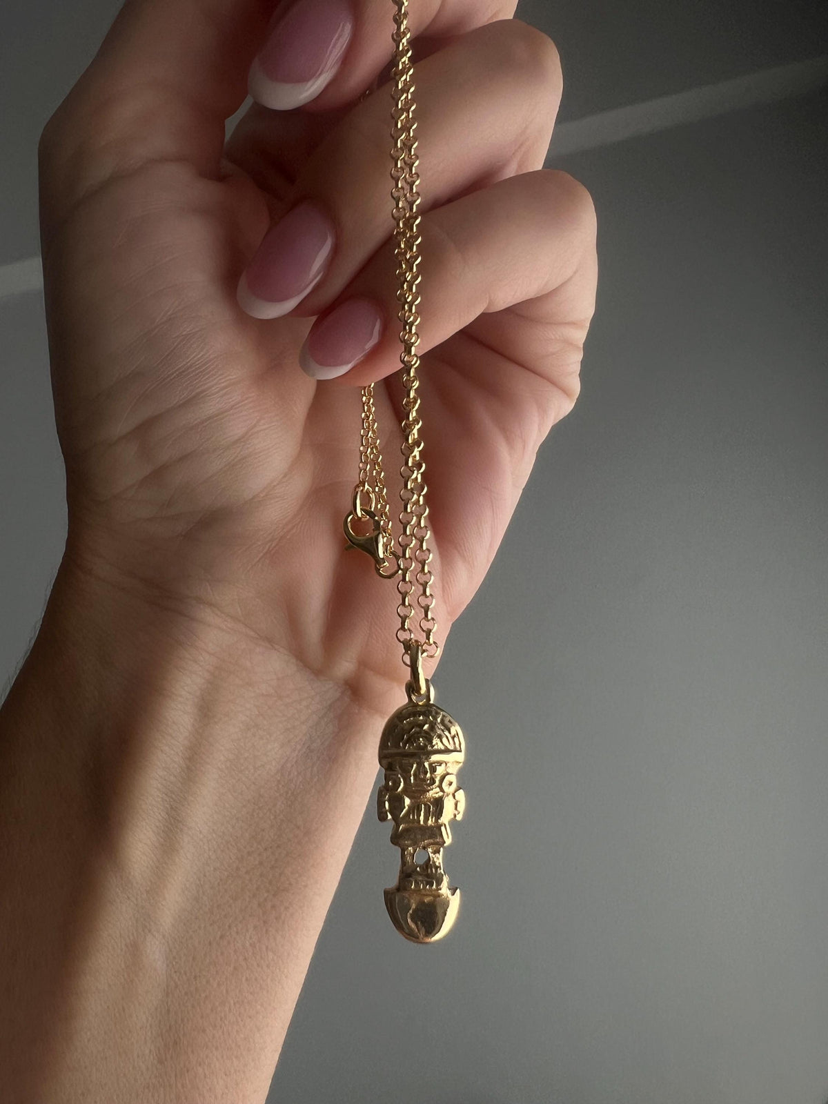 Inca pendant , 18k Gold filled Sterling Silver 926 Tumi Necklace: - KathyRossJewelry