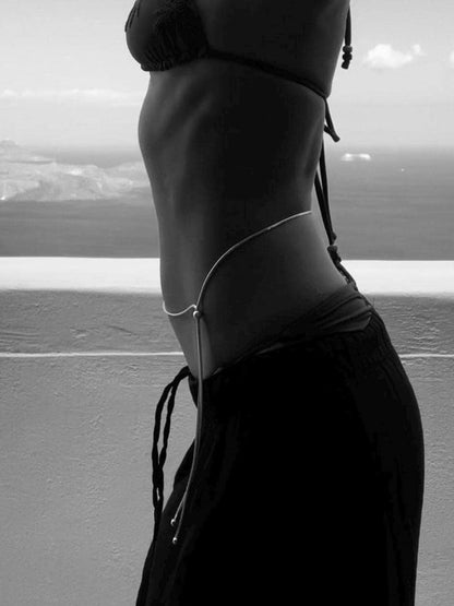 Silver Snake Waist Chain: Adjustable Body Belt Jewelry - KathyRossJewelry
