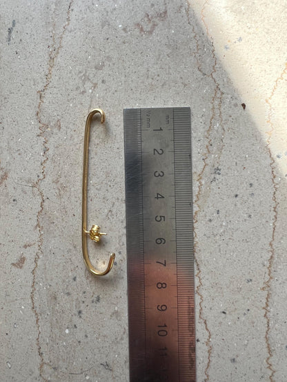 18k gold filled sterling silver long bar earring - KathyRossJewelry