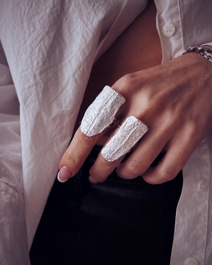 Sterling silver texture ring set - KathyRossJewelry