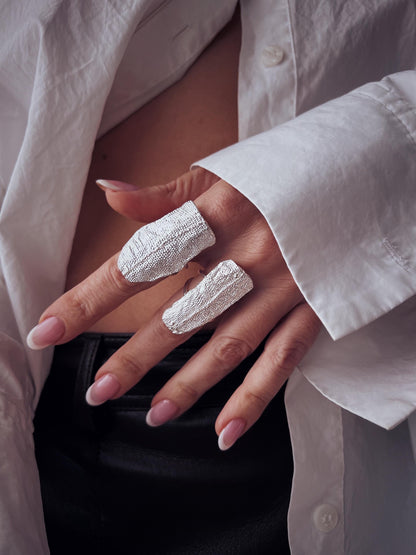Sterling silver texture ring set - KathyRossJewelry
