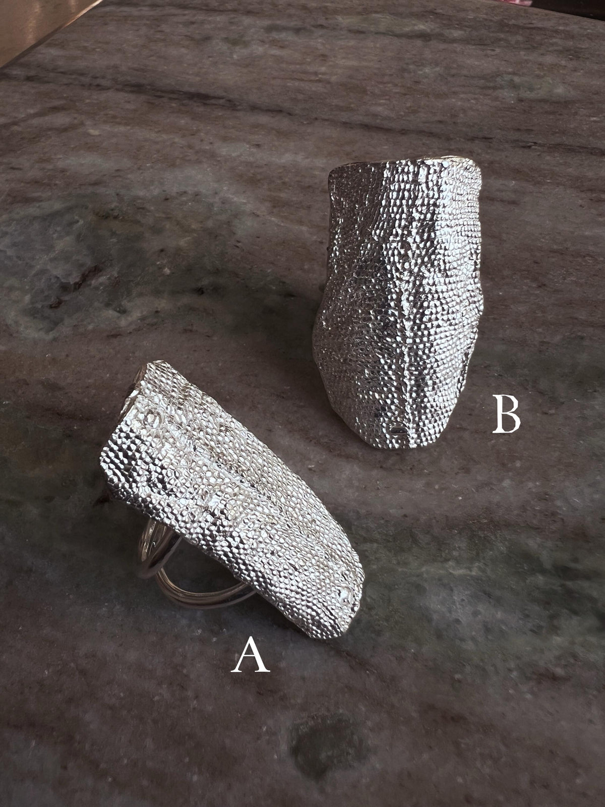 Sterling silver texture ring set - KathyRossJewelry