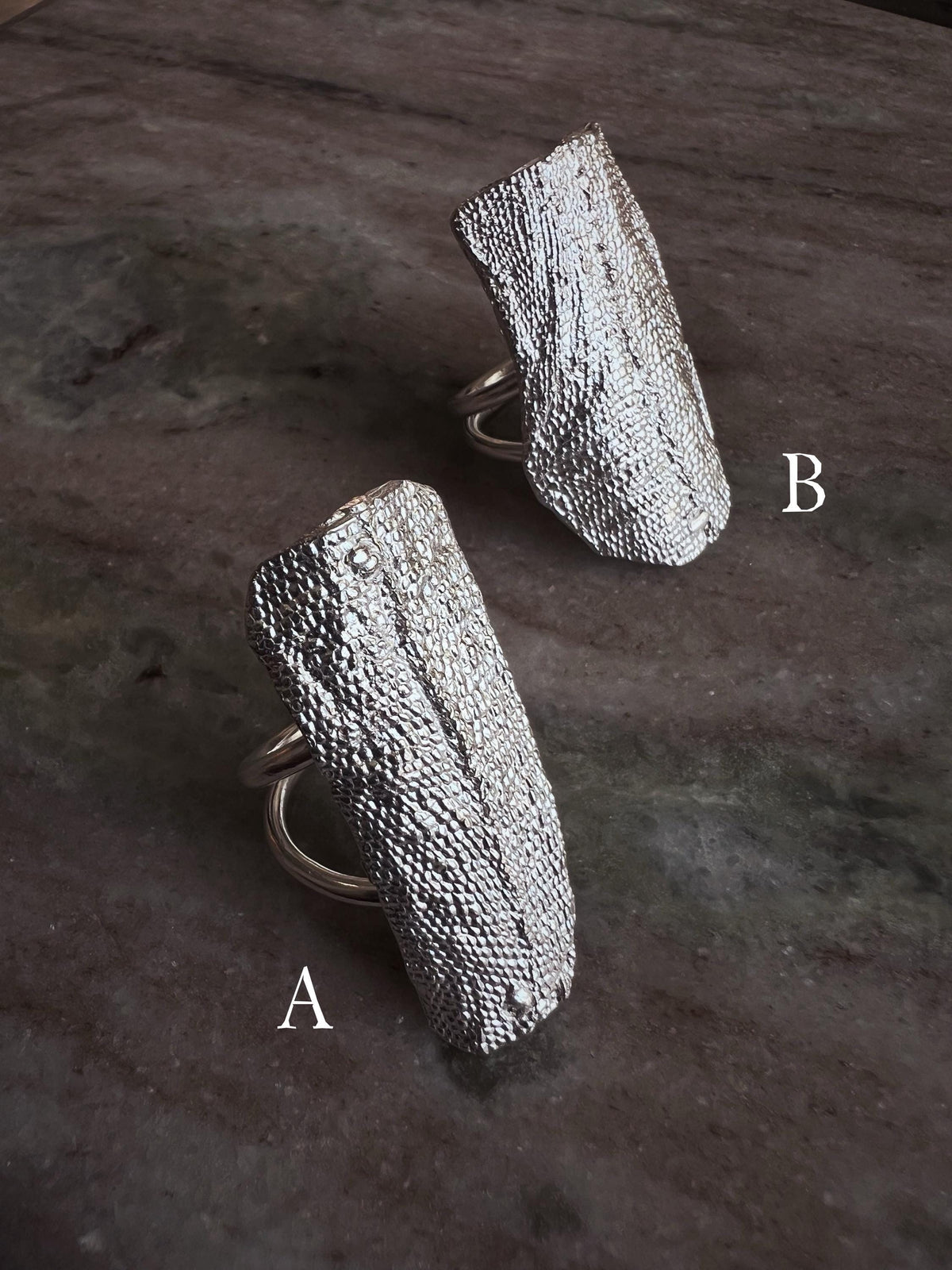 Sterling silver texture ring set - KathyRossJewelry