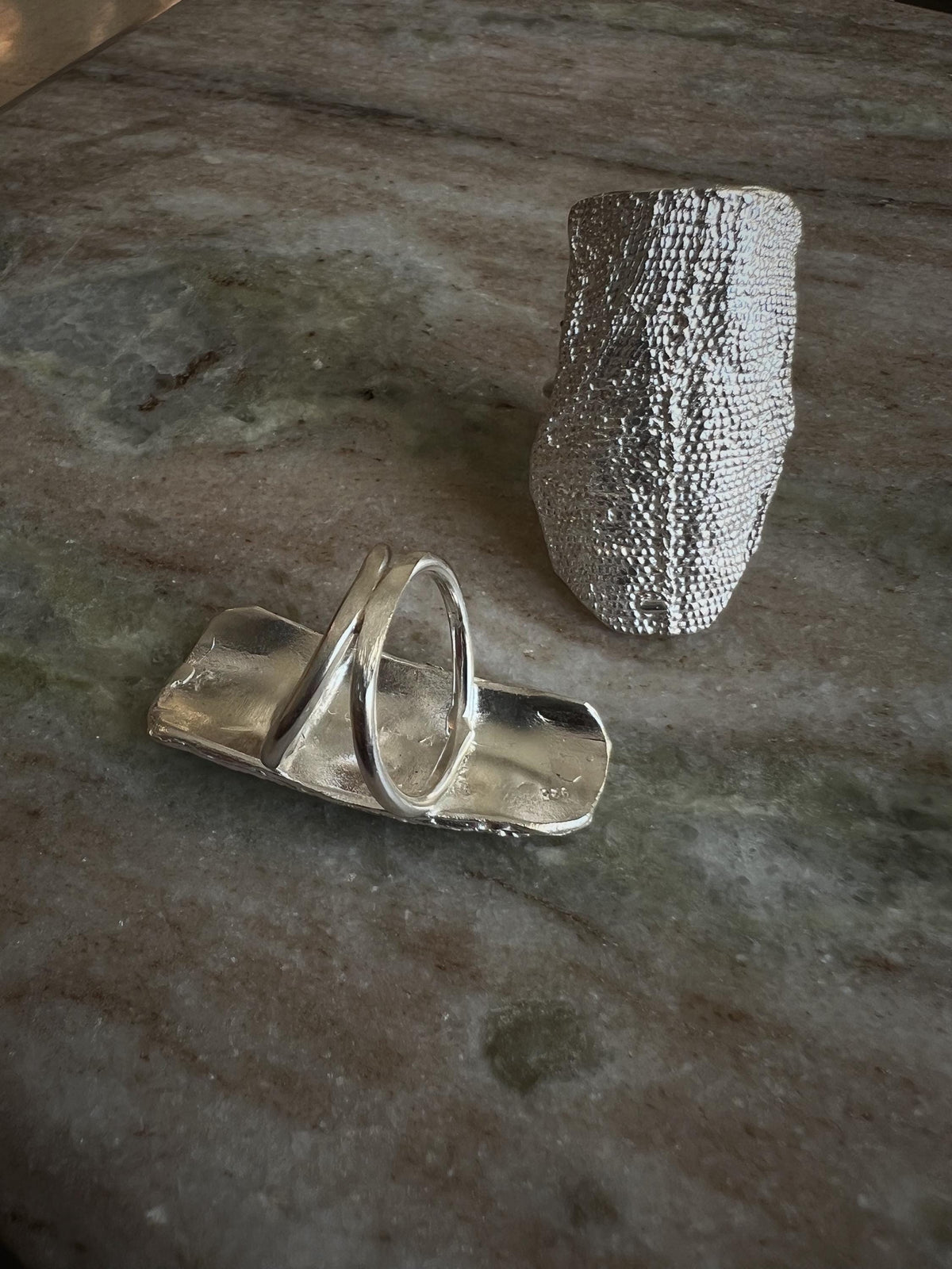 Sterling silver texture ring set - KathyRossJewelry