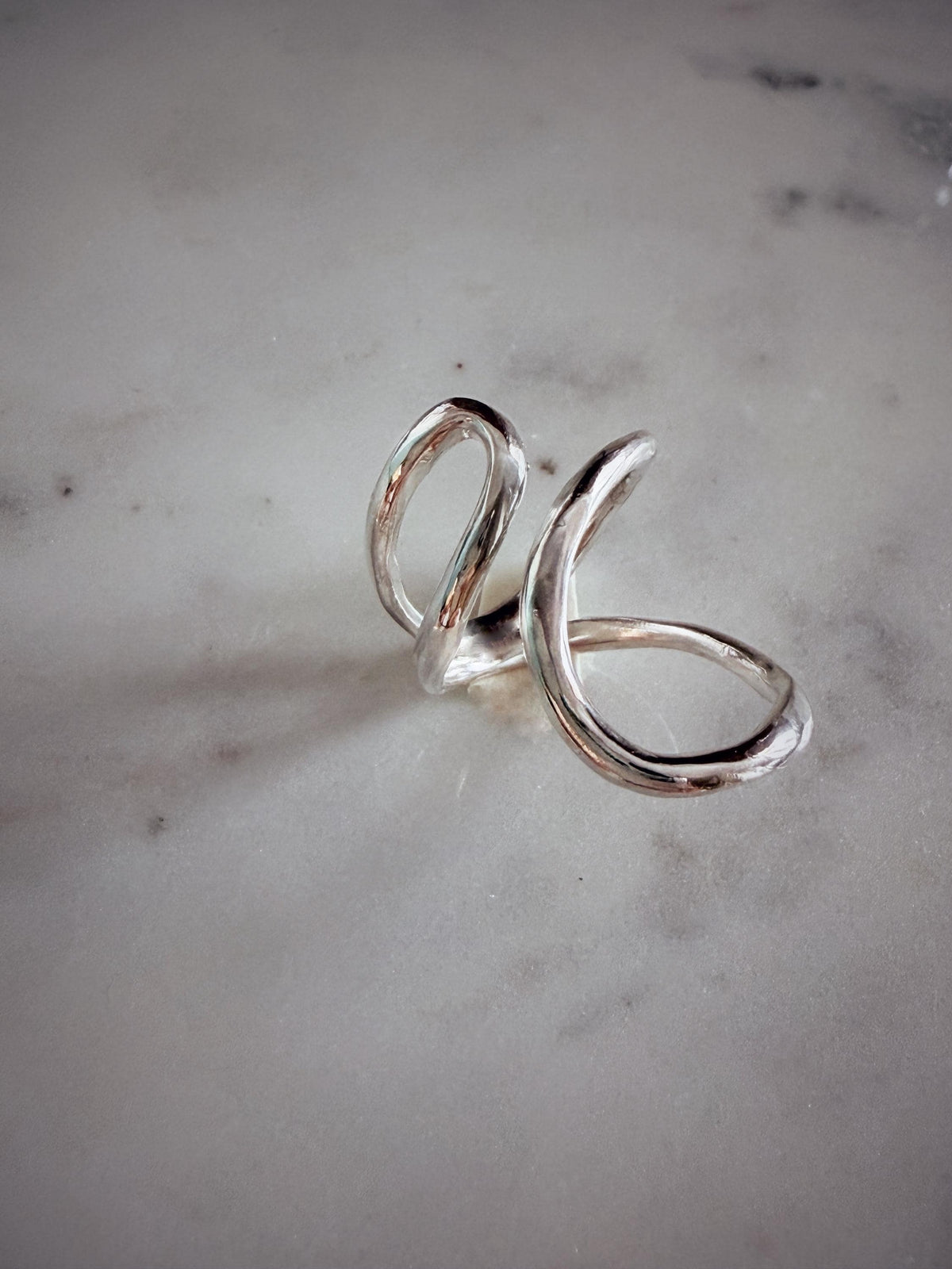 Curvy statement sterling silver 925 ring minimalist jewelry - KathyRossJewelry