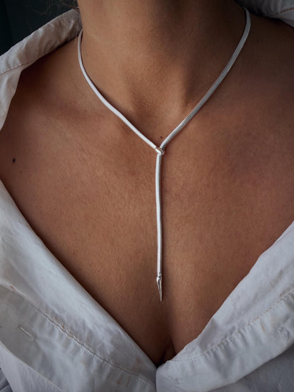 Snake Lariat Necklace: 18K gold filled on sterling silver 925 - KathyRossJewelry