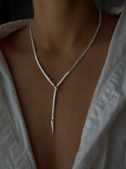 Snake Lariat Necklace: 18K gold filled on sterling silver 925 - KathyRossJewelry