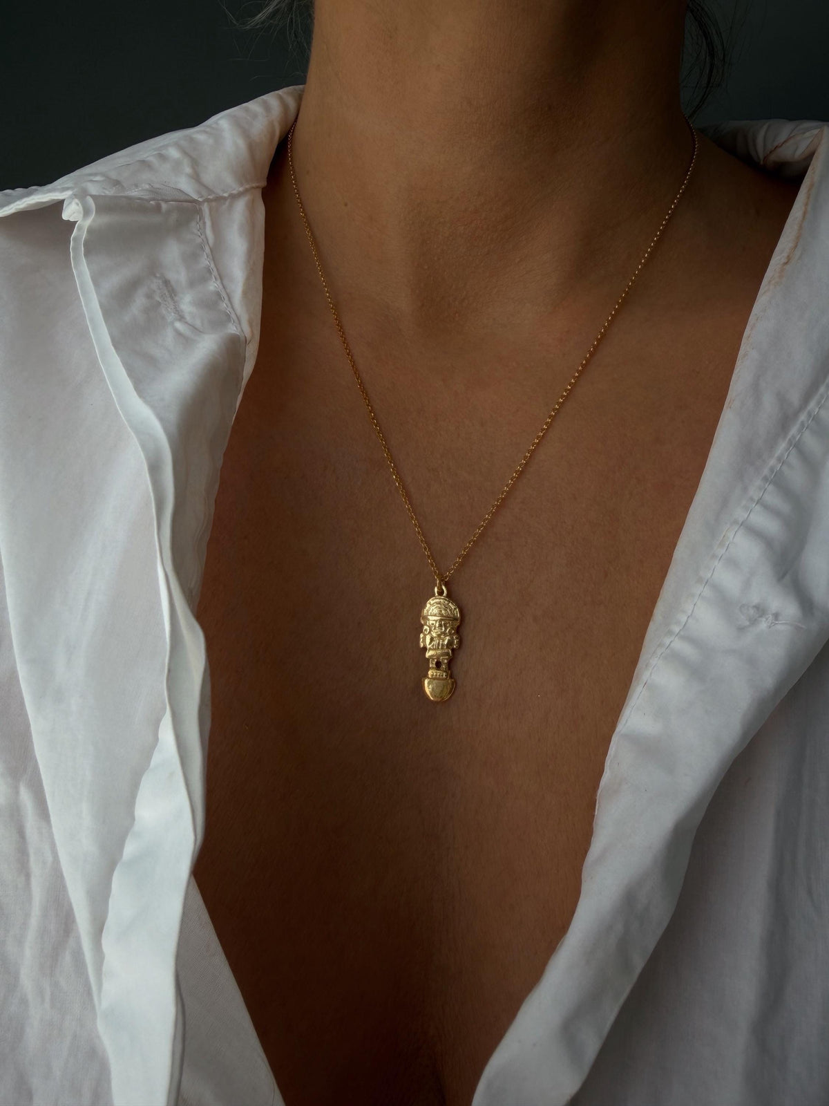 Inca pendant , 18k Gold filled Sterling Silver 926 Tumi Necklace: - KathyRossJewelry