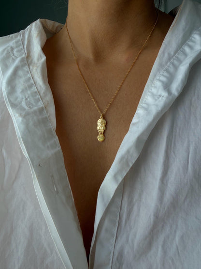 Inca pendant , 18k Gold filled Sterling Silver 926 Tumi Necklace: - KathyRossJewelry
