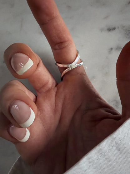 Curvy statement sterling silver 925 ring minimalist jewelry - KathyRossJewelry