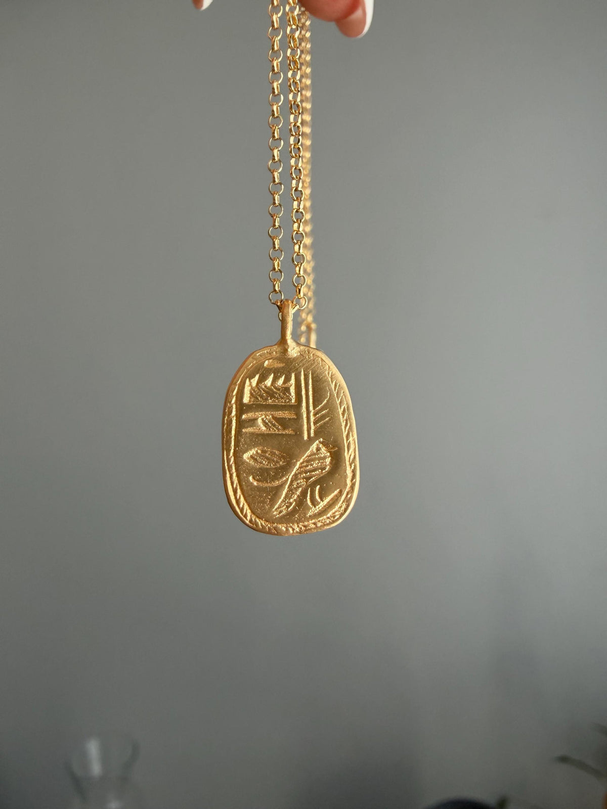 Egyptian Scarab 18k gold filled solid sterling silver 925 necklace : Protection Amulet Gift - KathyRossJewelry