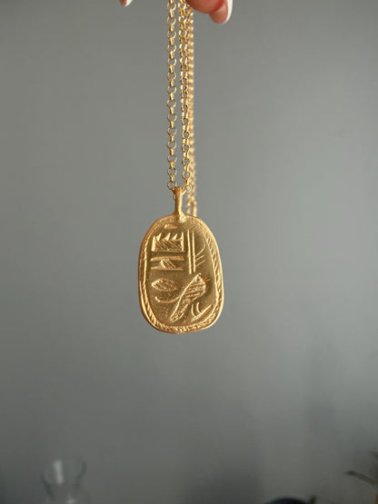 Egyptian Scarab 18k gold filled solid sterling silver 925 necklace : Protection Amulet Gift - KathyRossJewelry