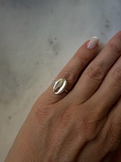 Sterling Silver 925 puka shell toe ring:open adjustable ring - KathyRossJewelry
