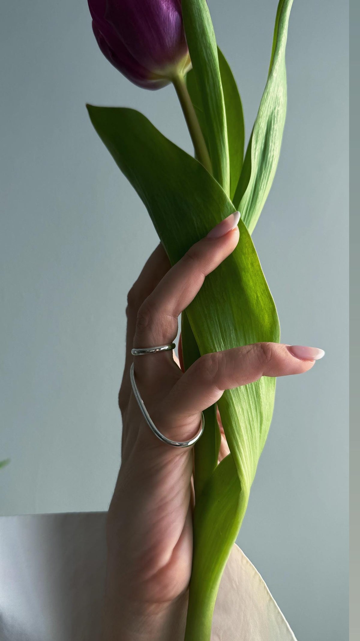 Solid silver 925 two fingers ring - KathyRossJewelry