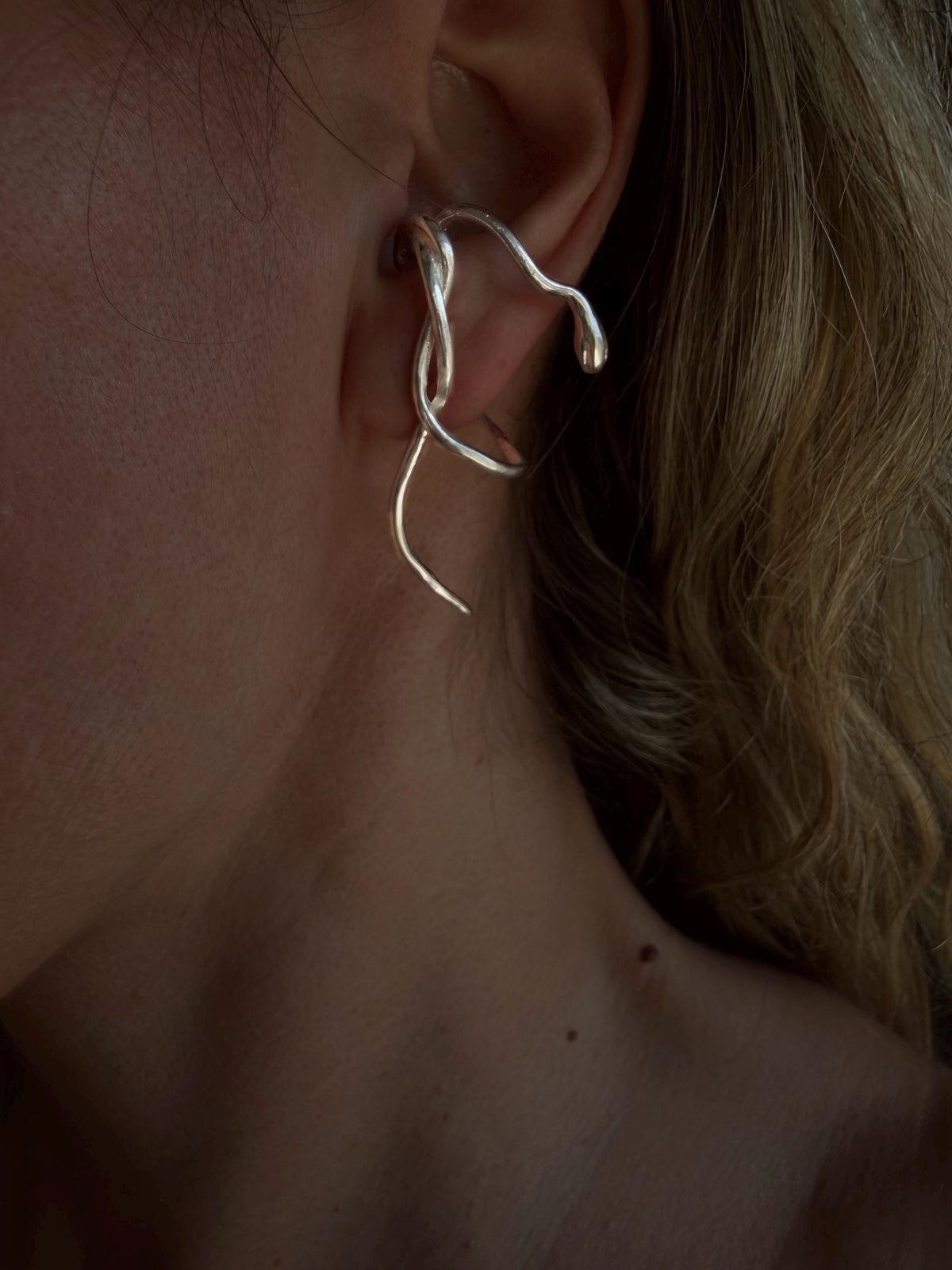 18k gold filled on solid sterling silver serpent Snake earrings - KathyRossJewelry