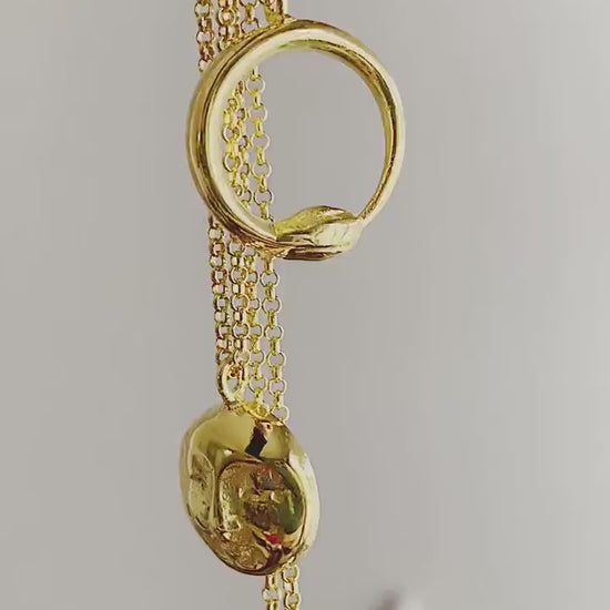 Gold Moon Face Necklace: Gold filled Sterling Silver pendant and chain