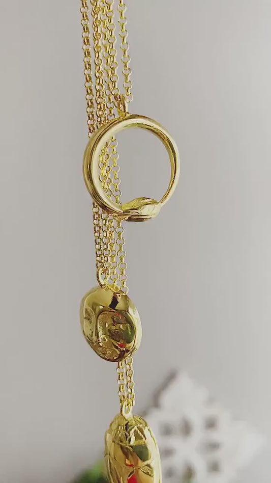 Gold Moon Face Necklace: Gold filled Sterling Silver pendant and chain