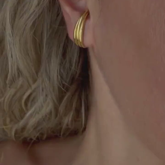 Sterling silver and gold filled minimalist studs earrings
