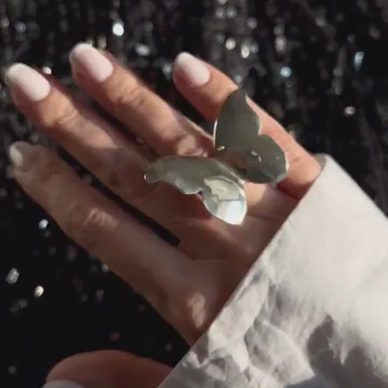 Sterling Silver 925 Butterfly Ring :  bold Statement Jewelry