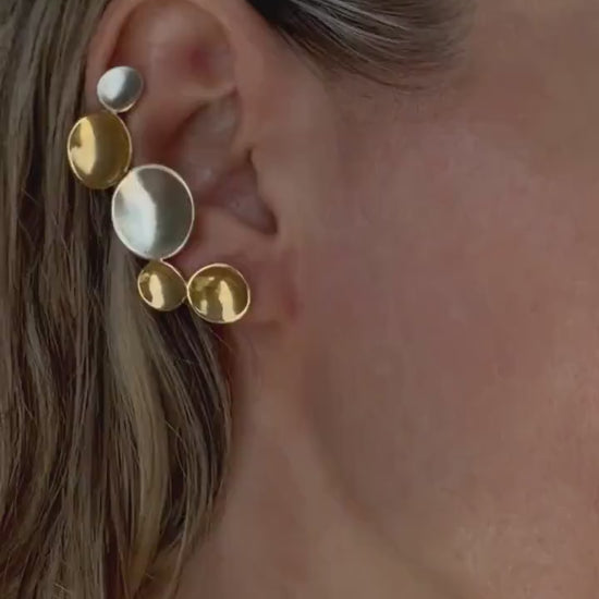 18k gold filled earrings, ear cuffs , silver stud ear jewelry