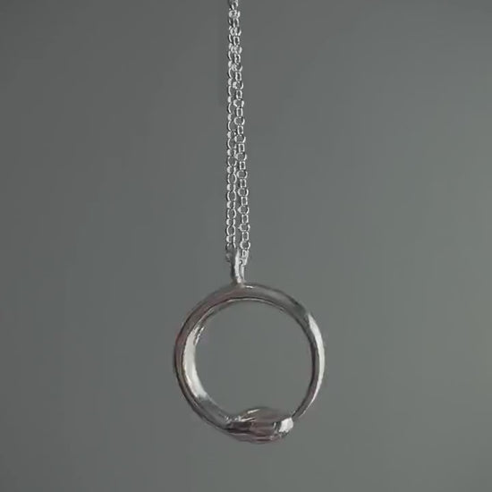 Sterling Silver Ouroboros Snake Necklace: Alchemist’s Serpent pendant