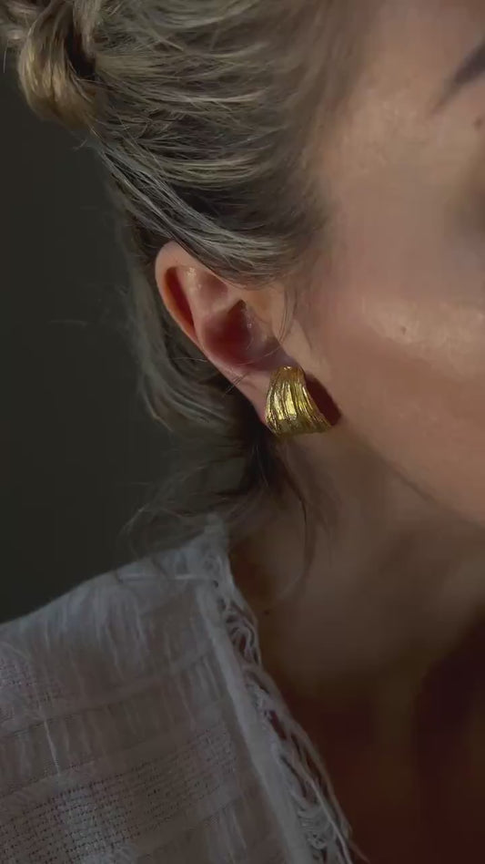 Wide hoops earrings :gold filled silver ear cuffs
