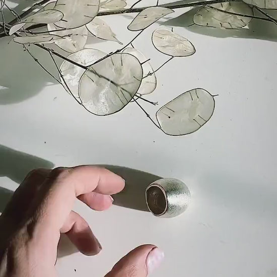 Sterling Silver wide band with texture Ring