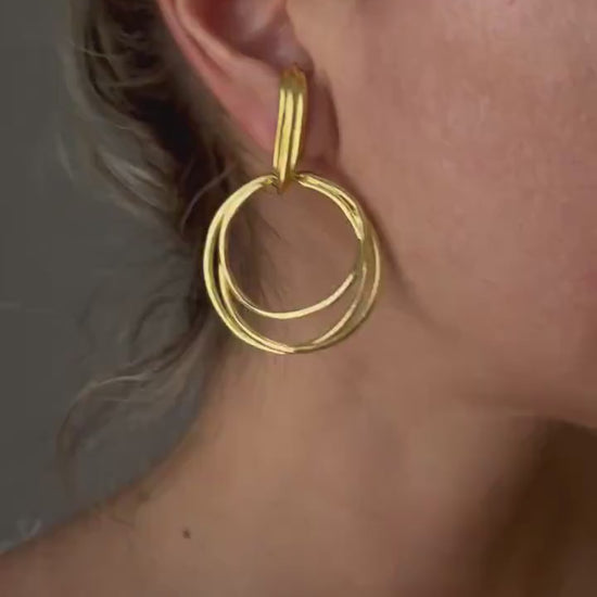 Gold Hoop Earrings:gold filled solid silver ear cuffs