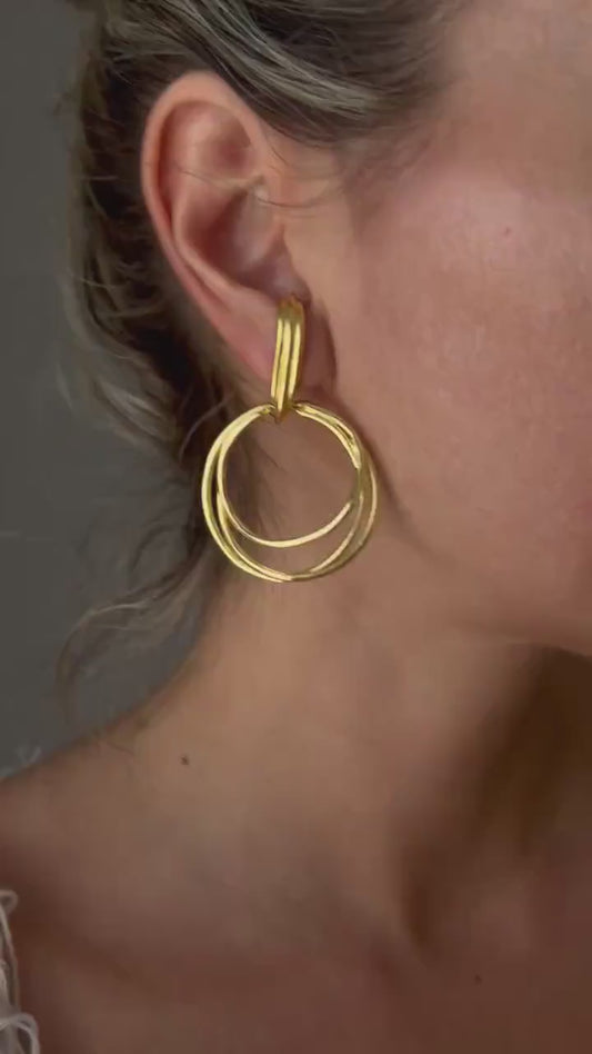 Gold Hoop Earrings:gold filled solid silver ear cuffs