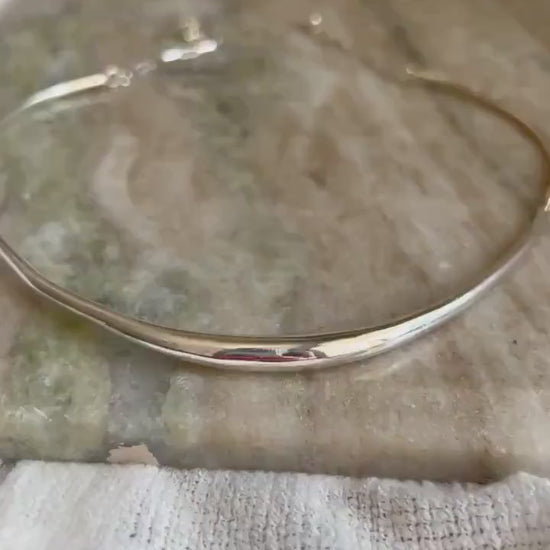 Sterling Silver Slim Choker: Minimalist Short collar Necklace