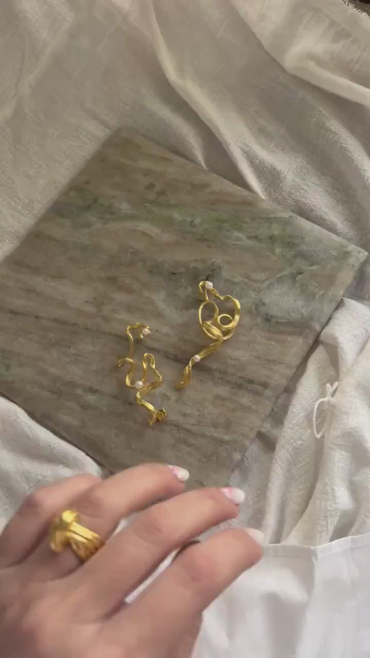 Pearl Ear Climbers: gold filled Solid Sterling Silver 925 earrings
