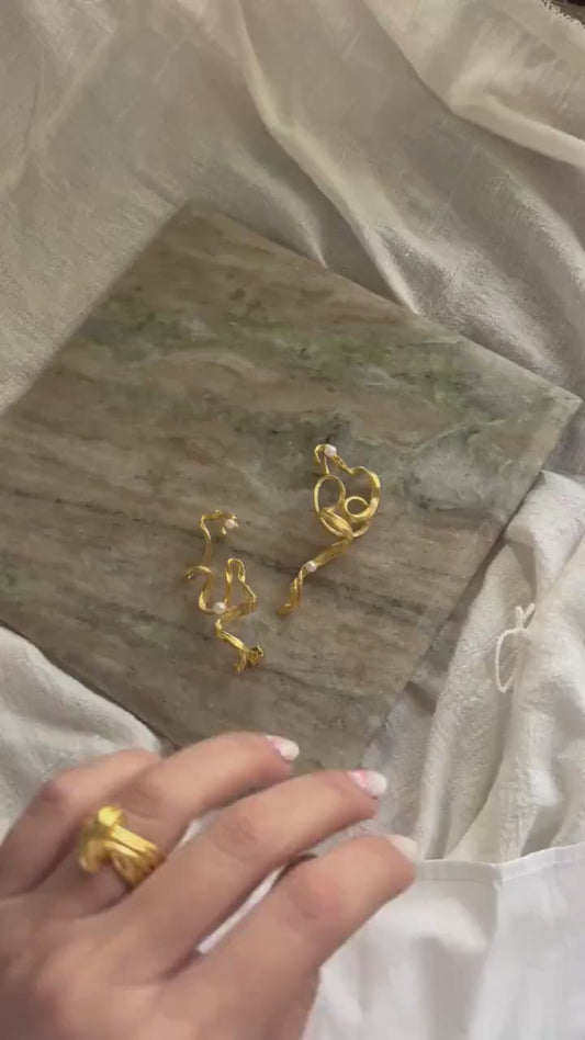 Pearl Ear Climbers: gold filled Solid Sterling Silver 925 earrings