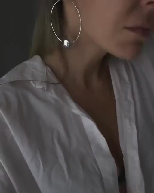 Sterling silver 925 hoop earrings with ord
