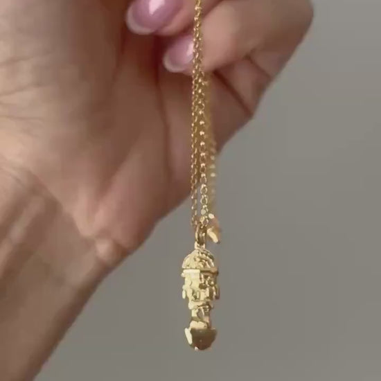 Inca pendant , 18k Gold filled Sterling Silver 926 Tumi Necklace: