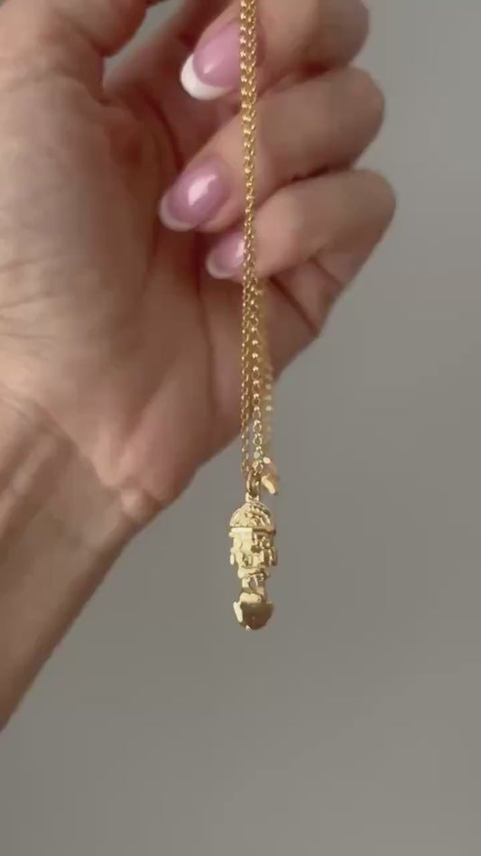 Inca pendant , 18k Gold filled Sterling Silver 926 Tumi Necklace: