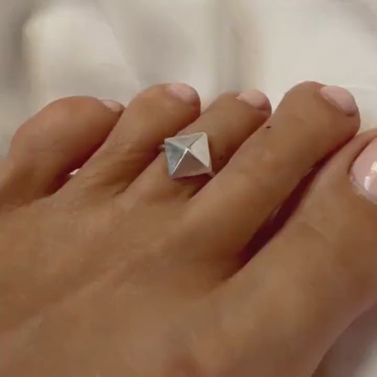 Sterling Silver 925 toe ring:open adjustable ring