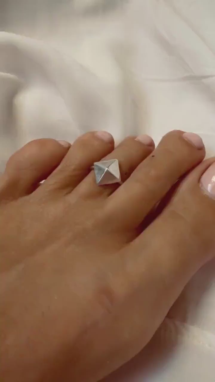 Sterling Silver 925 toe ring:open adjustable ring